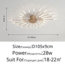 Modern black & gold led chandelier for living room sunburst design