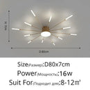 Modern black & gold led chandelier for living room sunburst design