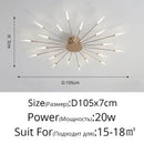Modern black & gold led chandelier for living room sunburst design