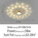 Modern black & gold led chandelier for living room sunburst design
