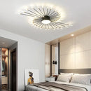 Modern black & gold led chandelier for living room sunburst design