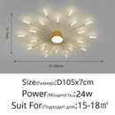 Modern black & gold led chandelier for living room sunburst design
