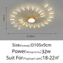 Modern black & gold led chandelier for living room sunburst design