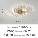Modern black & gold led chandelier for living room sunburst design