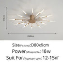 Modern black & gold led chandelier for living room sunburst design