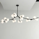Black gold glass ball branch chandelier for living room