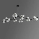 Black gold glass ball branch chandelier for living room