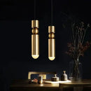 Modern gold led tube pendant light – kitchen & shop decoration