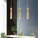 Modern gold led tube pendant light – kitchen & shop decoration