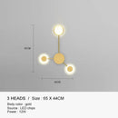 Molecular black & gold led wall lamp for bedroom living room