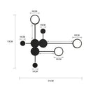 Molecular black & gold led wall lamp for bedroom living room