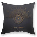 DecorBites™ Black Gold Mandala Luxury Printed Pillowcase §