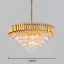 Modern black & gold metal led chandelier dining room crystal lamp