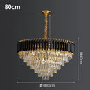 Modern black & gold metal led chandelier dining room crystal lamp