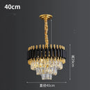 Modern black & gold metal led chandelier dining room crystal lamp
