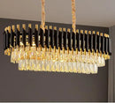 Modern black & gold metal led chandelier dining room crystal lamp