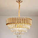 Modern black & gold metal led chandelier dining room crystal lamp