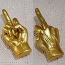DecorBites™ Black Gold Middle Finger Sculpture: Modern Home Decor Figurine & Shelf Accessory