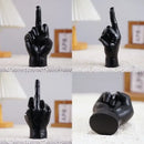 DecorBites™ Black Gold Middle Finger Sculpture: Modern Home Decor Figurine & Shelf Accessory