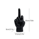 DecorBites™ Black Gold Middle Finger Sculpture: Modern Home Decor Figurine & Shelf Accessory