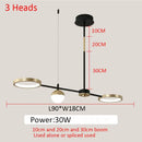 Modern black & gold minimalist chandelier dining room pendant light