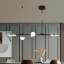Modern black & gold minimalist chandelier dining room pendant light