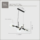 DecorBites™ Black Gold Molecule Glass Ball Chandelier Modern Loft Lamp Living Room Kitchen Island Light