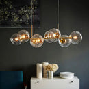 DecorBites™ Black Gold Molecule Glass Ball Chandelier Modern Loft Lamp Living Room Kitchen Island Light