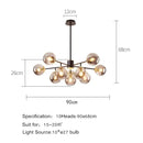 Modern black gold nordic pendant with glass globes dining room