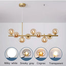 Modern black gold nordic pendant with glass globes dining room