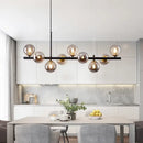 Modern black gold nordic pendant with glass globes dining room