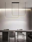 DecorBites™ Black Gold Pendant Chandelier LED Ceiling Lamp for Modern Dining Room and Kitchen