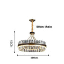 Modern black gold round led crystal chandelier living room light