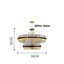 Modern black gold round led crystal chandelier living room light