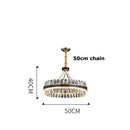 Modern black gold round led crystal chandelier living room light