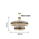 Modern black gold round led crystal chandelier living room light