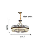 Modern black gold round led crystal chandelier living room light
