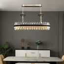 Modern black gold round led crystal chandelier living room light