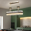 Modern black gold round led crystal chandelier living room light