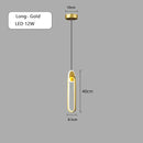 DecorBites™ Black Gold Round Pendant Light Chandelier for Bedside Long Cable 12W
