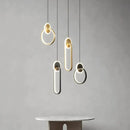 DecorBites™ Black Gold Round Pendant Light Chandelier for Bedside Long Cable 12W