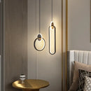 DecorBites™ Black Gold Round Pendant Light Chandelier for Bedside Long Cable 12W