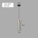 DecorBites™ Black Gold Round Pendant Light Chandelier for Bedside Long Cable 12W