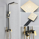 DecorBites™ Black Gold Shower Faucet Set with Bidet Function, Wall Mounted Rainfall Mixer