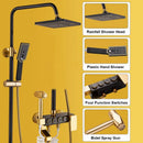 DecorBites™ Black Gold Shower Faucet Set with Bidet Function, Wall Mounted Rainfall Mixer