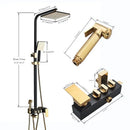DecorBites™ Black Gold Shower Faucet Set with Bidet Function, Wall Mounted Rainfall Mixer