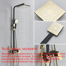 DecorBites™ Black Gold Shower Faucet Set with Bidet Function, Wall Mounted Rainfall Mixer
