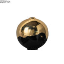 DecorBites™ Black Golden Ceramic Vase Desk Decoration Minimalism Aesthetic Floral Room Decor