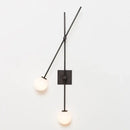 Modern black & golden led glass ball wall sconce for bedroom
