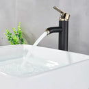 DecorBites™ Black Golden Single Handle Bathroom Basin Faucet for Deck Mount Vessel Sink